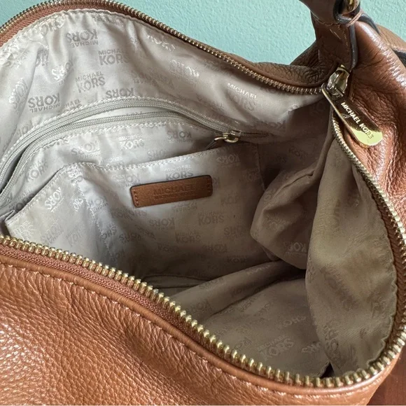 Michael Kors Leather Brown Hobo Bag - Picture 4 of 8